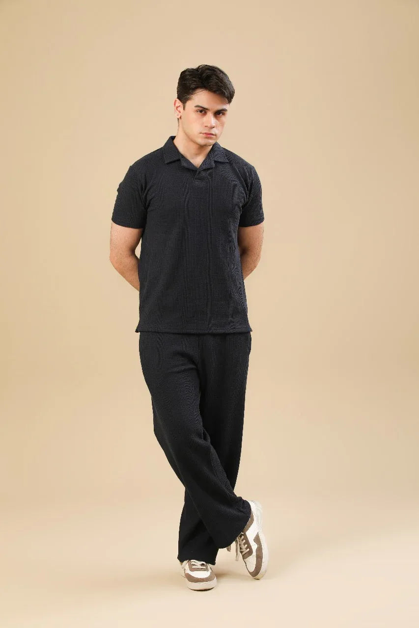 Navy Blue Drop Needle Coord Set - 2PC - Men - Muraqsh -- Men Western