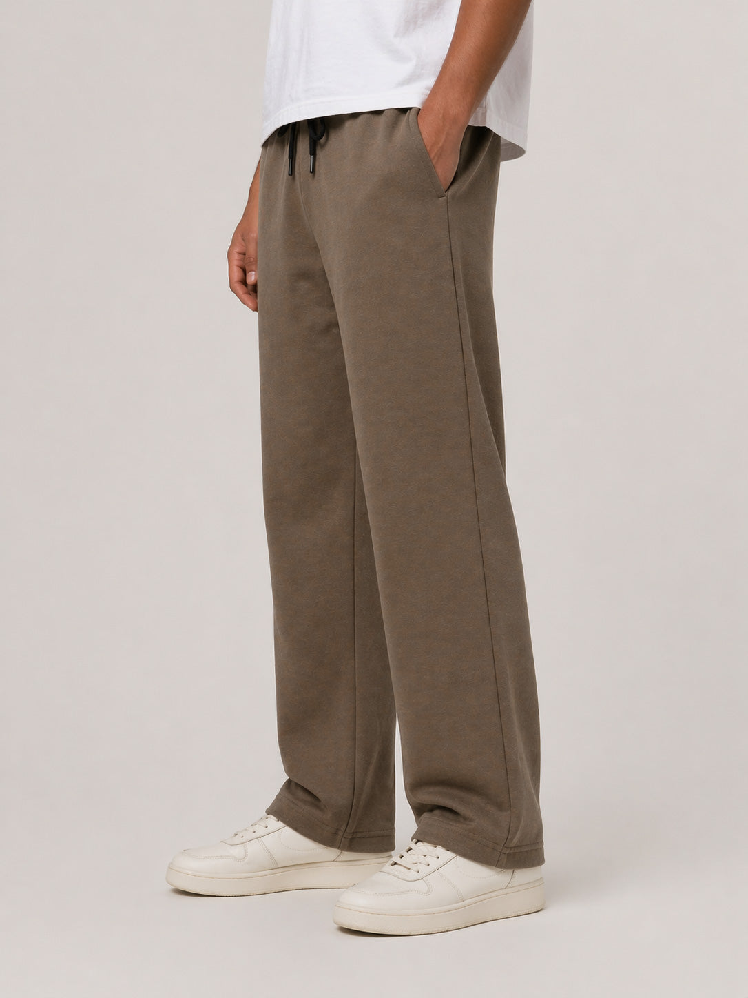 Brown Interlock Straight Fit Trouser - Men