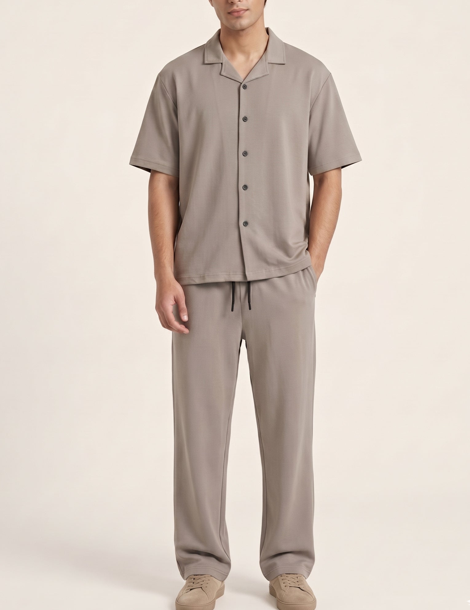 Sand Grey Interlock Coord Set - 2PC - Men