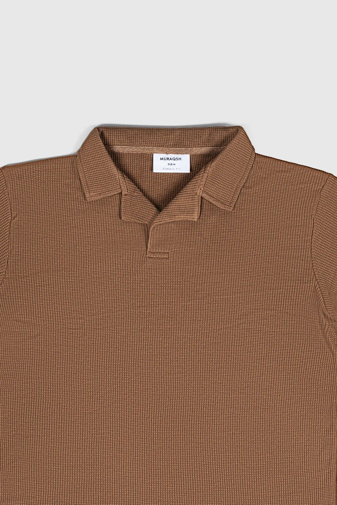 Camel Waffle Revere Polo - Men - Muraqsh -- Men Western