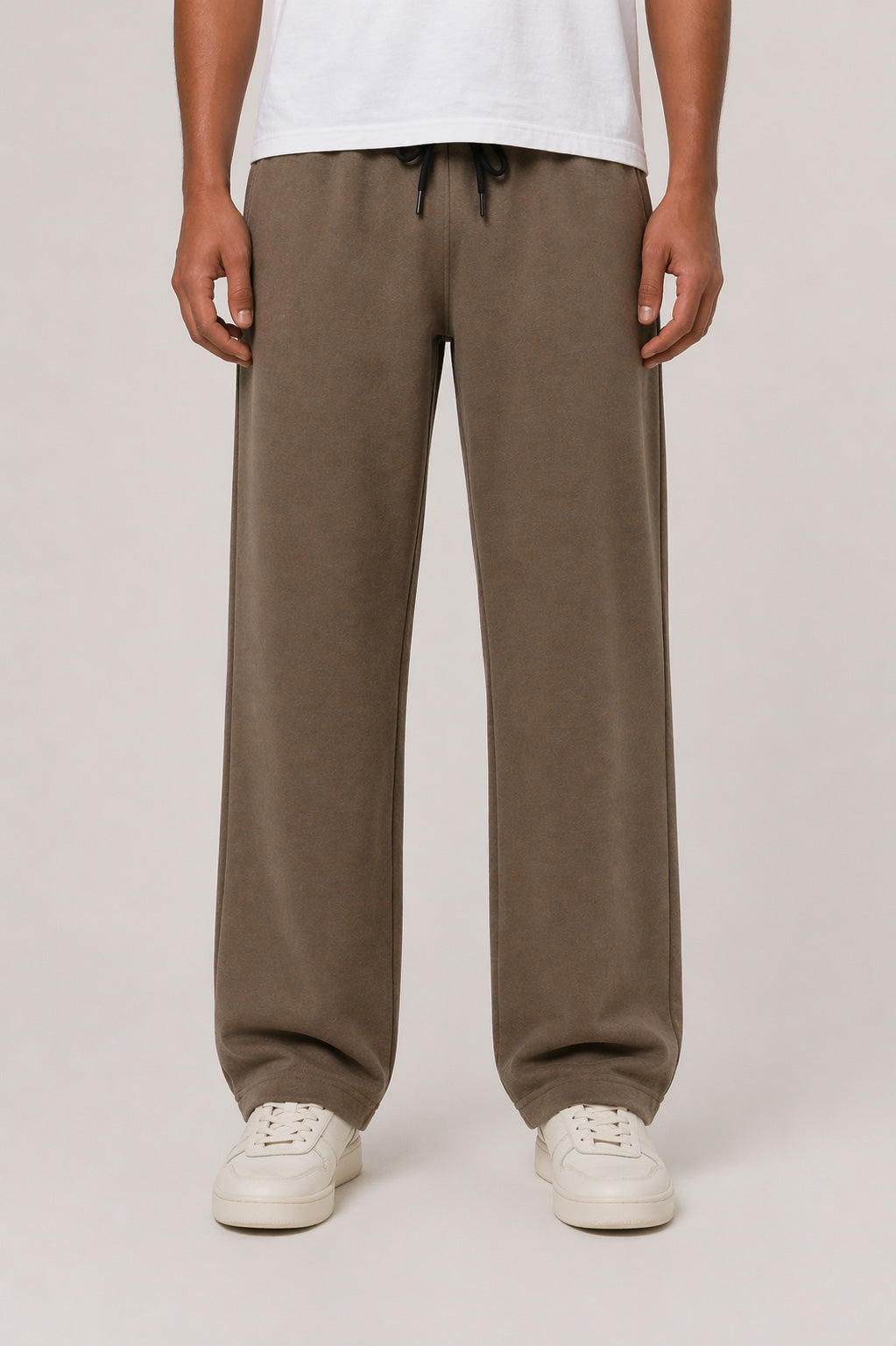 Brown Interlock Straight Fit Trouser - Men