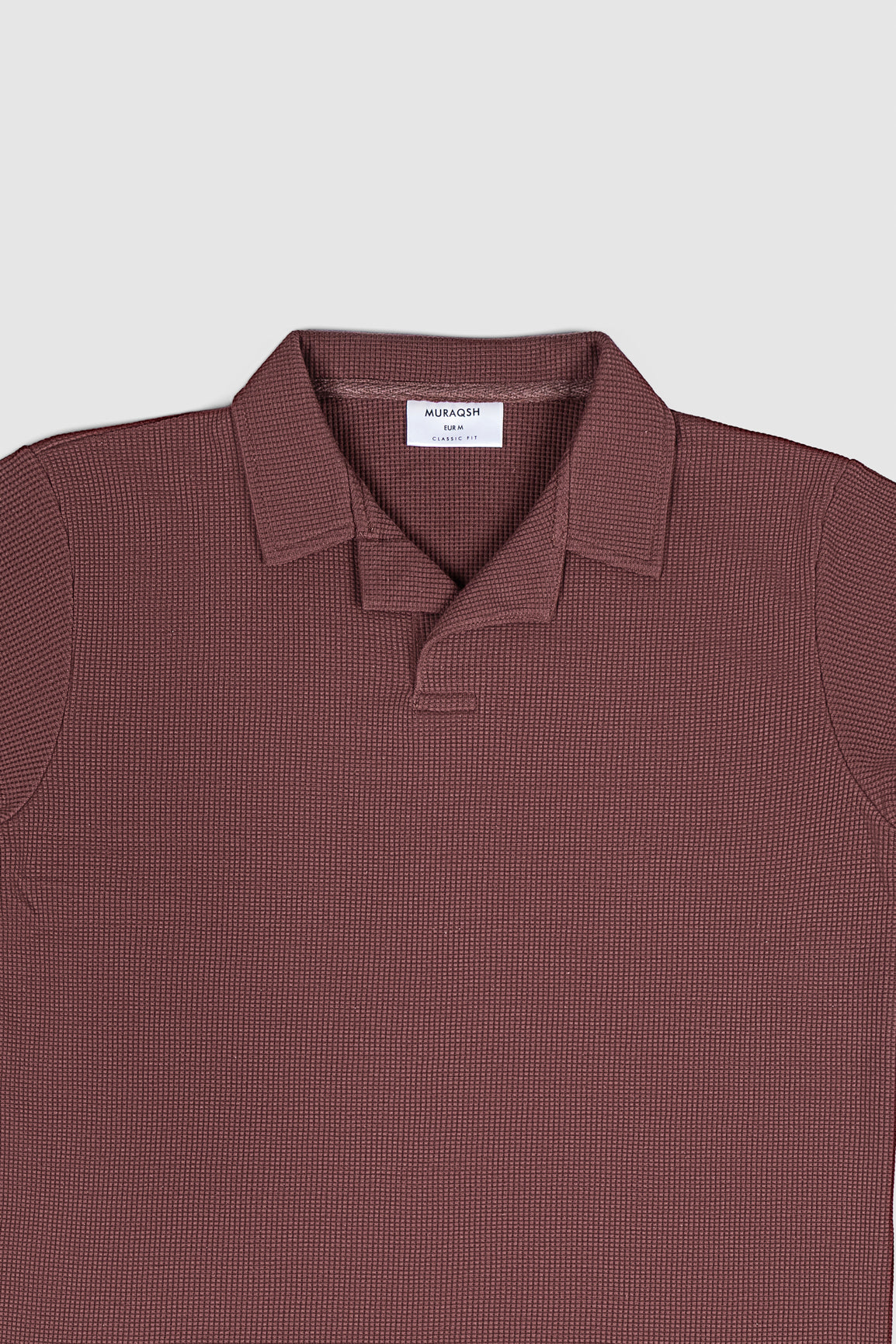 Dark Amber Waffle Revere Polo - Men