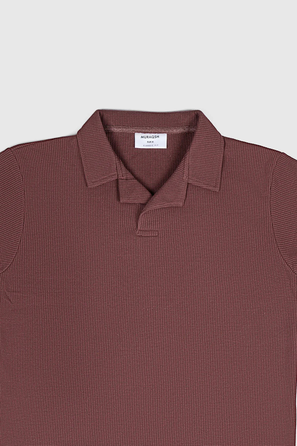 Dark Amber Waffle Revere Polo - Men - Muraqsh -- Men Western