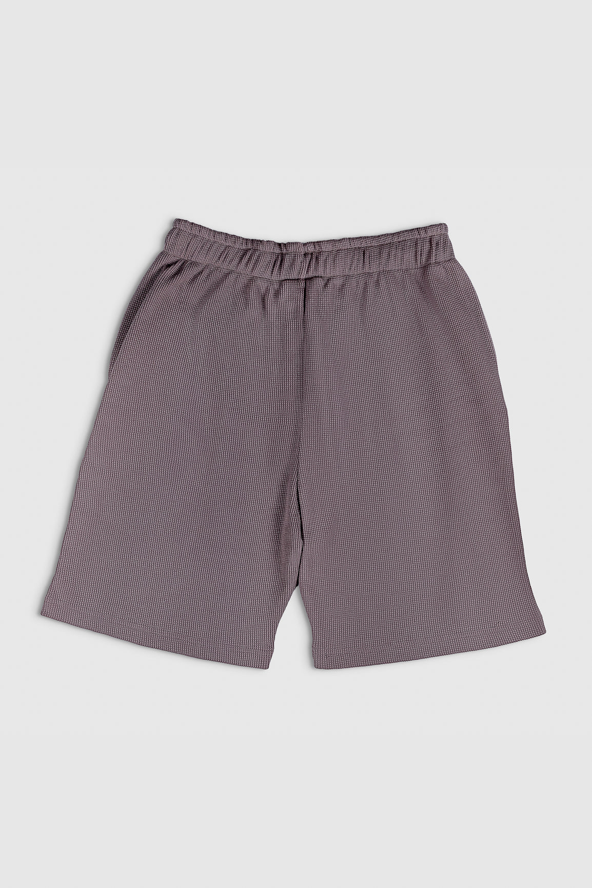 British Tan Waffle Textured Shorts with Hidden Drawstring- Men