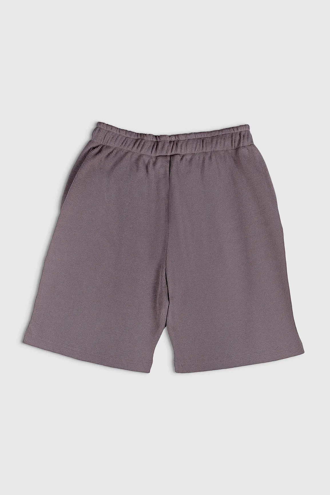 British Tan Waffle Textured Shorts with Hidden Drawstring- Men - Muraqsh -- Men Western