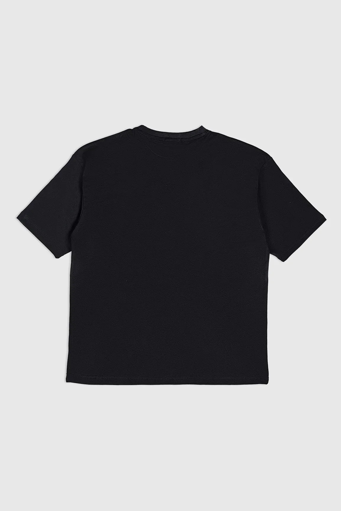 Black Interlock Oversized Tee - Men - Muraqsh -- Men Western