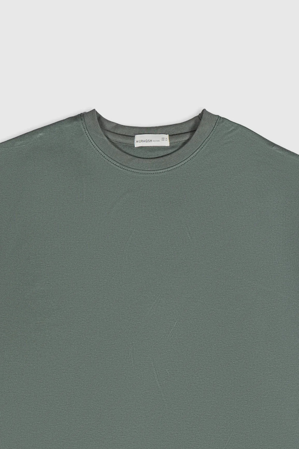 Army Green Interlock Oversized Tee - Men - Muraqsh -- Men Western