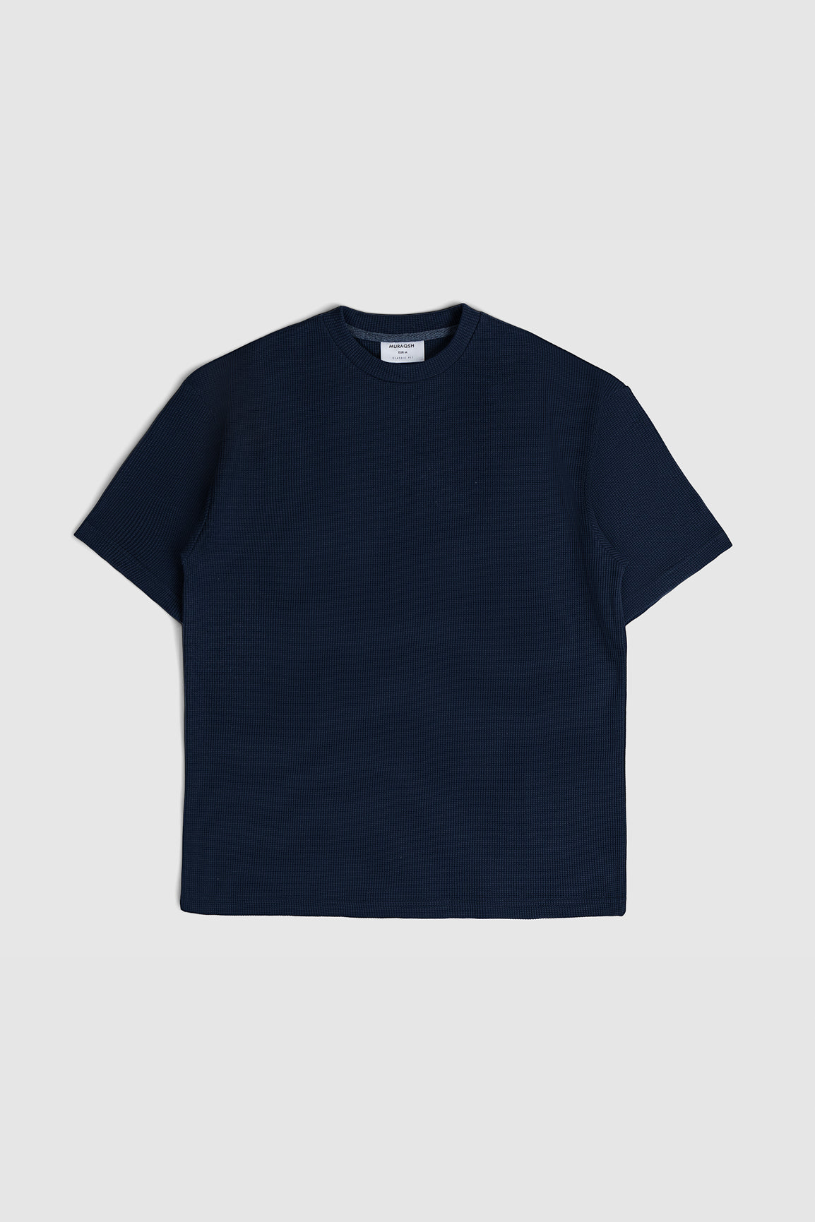 Navy Blue Waffle Oversized T-Shirt - Men