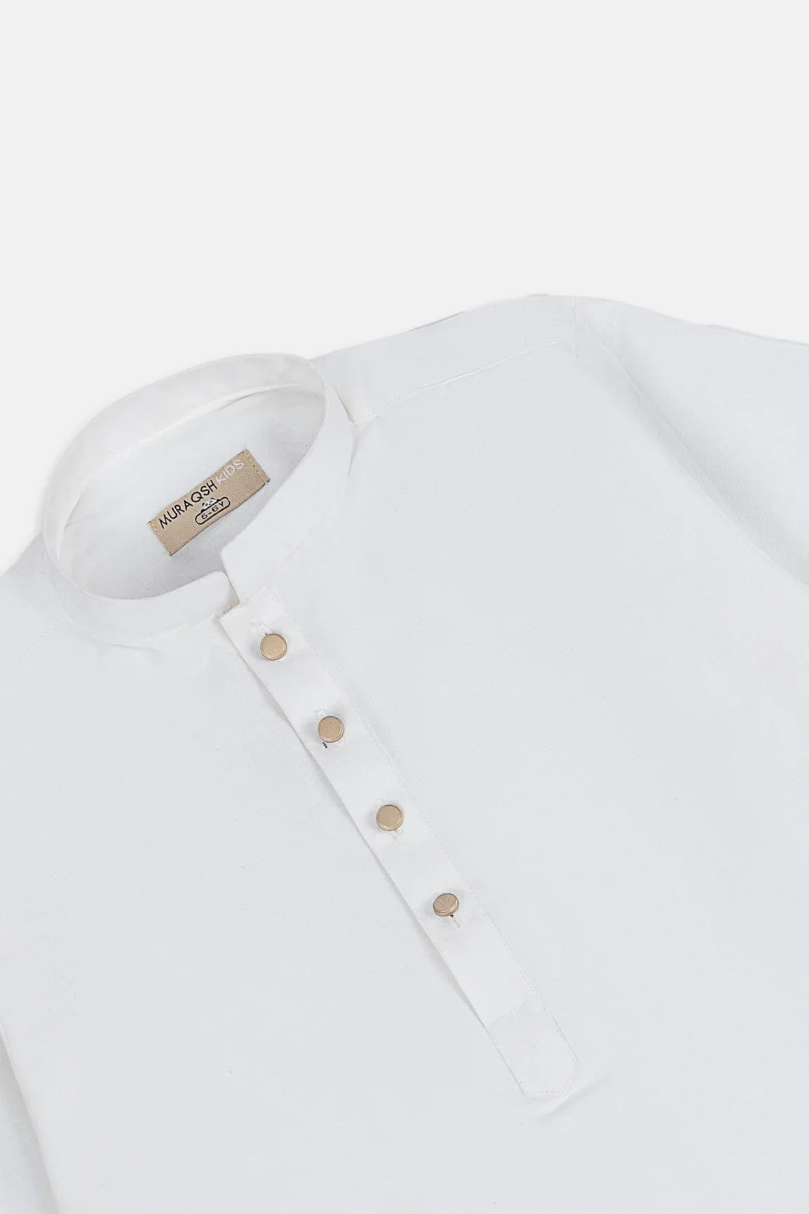 Off White Cotton Kurta Trouser - Kids - Muraqsh -- Kidswear