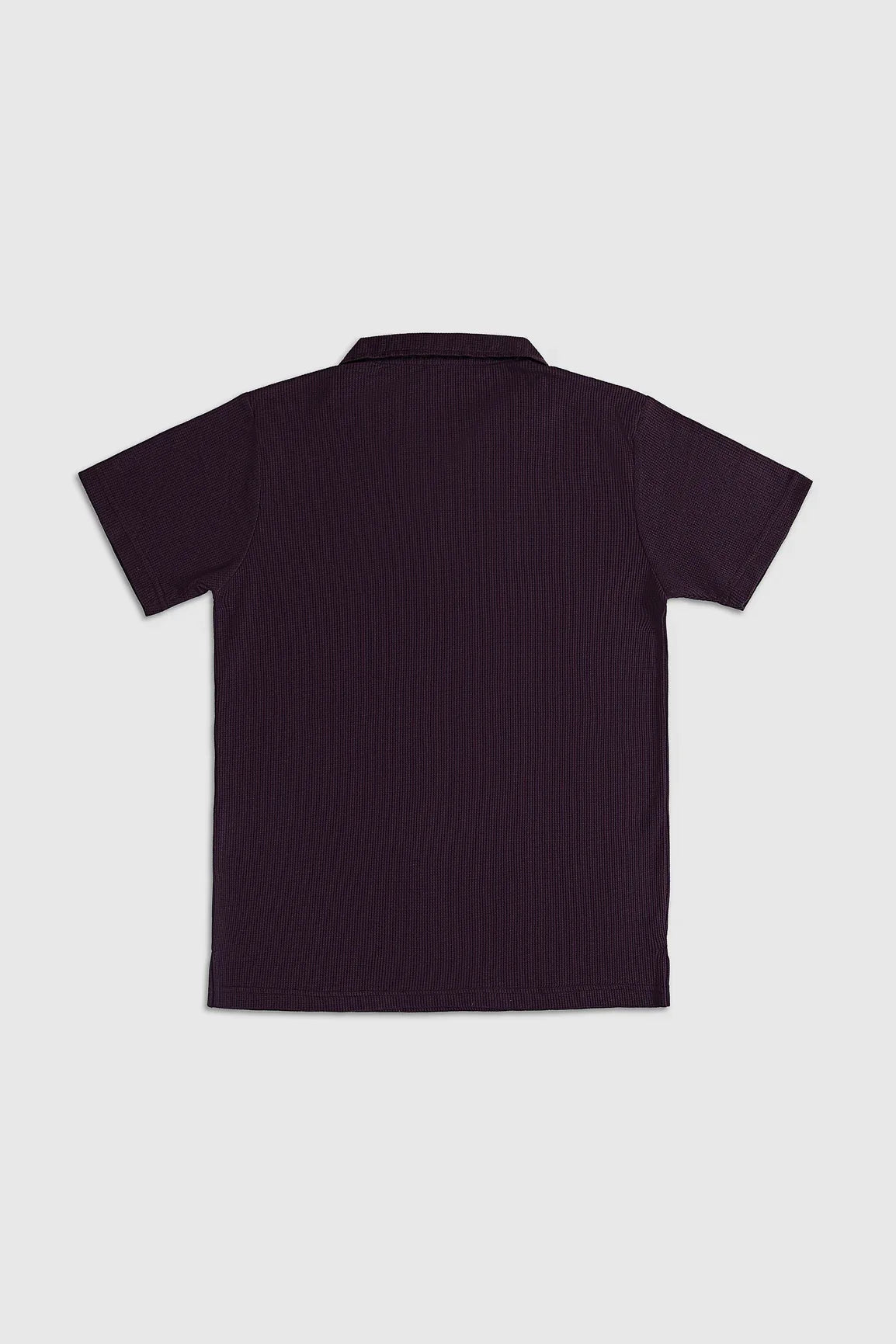 Deep Burgundy Waffle Revere Polo - Men - Muraqsh -- Men Western