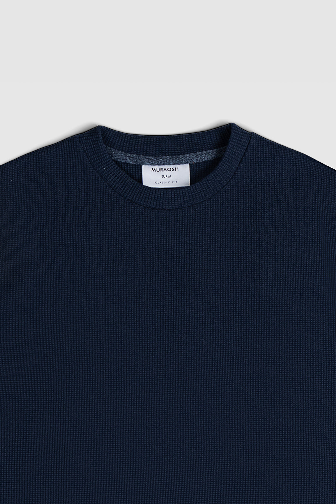 Navy Blue Waffle Oversized T-Shirt - Men