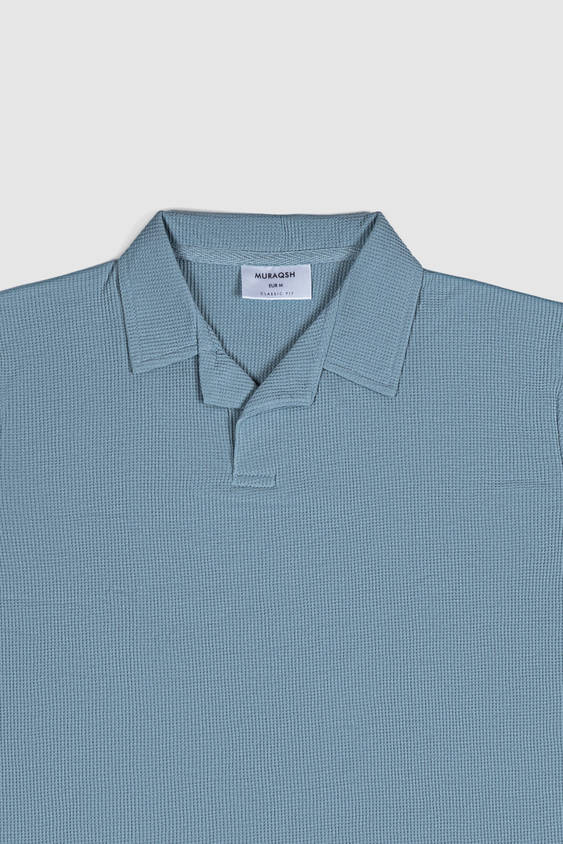 Sapphire Blue Waffle Revere Polo - Men