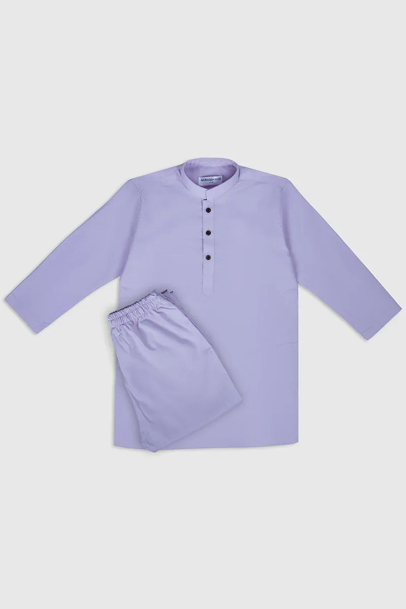 Lilac Blended Kurta Trouser - Kids - Muraqsh -- Kidswear