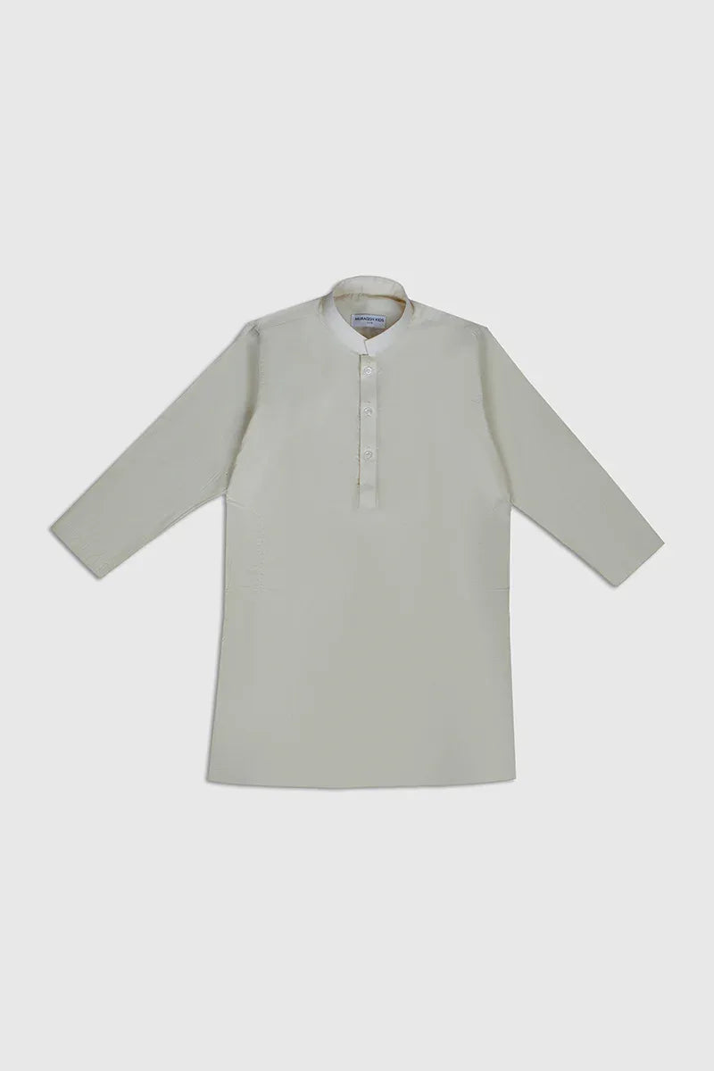 Bosky White Soft Cotton Kurta Trouser - Kids - Muraqsh -- Kidswear