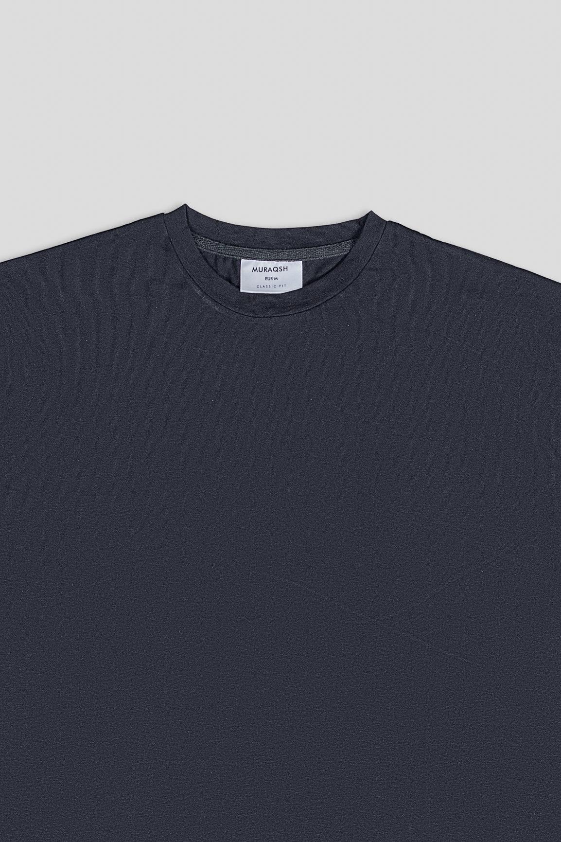 Black Basic Oversized Tee - Men - Muraqsh -- Men Western