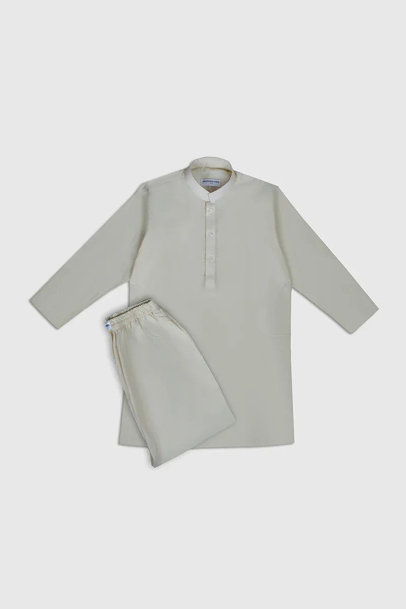 Bosky White Soft Cotton Kurta Trouser - Kids - Muraqsh -- Kidswear