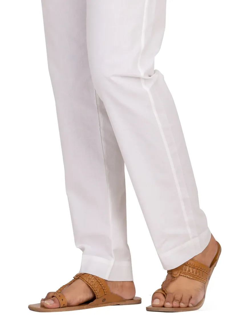 Raw Silk Trouser - White - 1PC - Muraqsh -- Menswear
