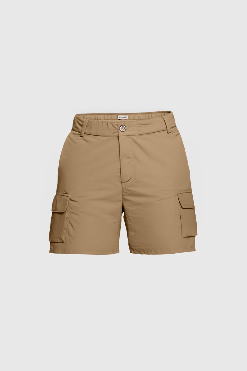 Camel Twill Cargo Shorts - Men