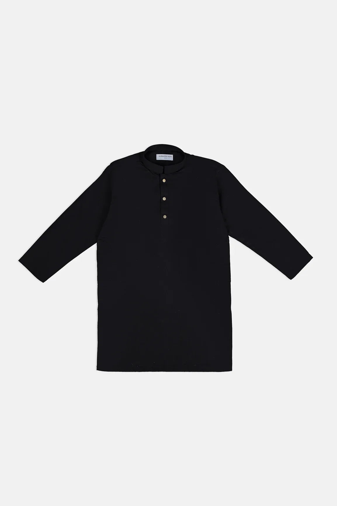 Black Cotton Kurta with White Trouser - Kids - Muraqsh -- Kidswear