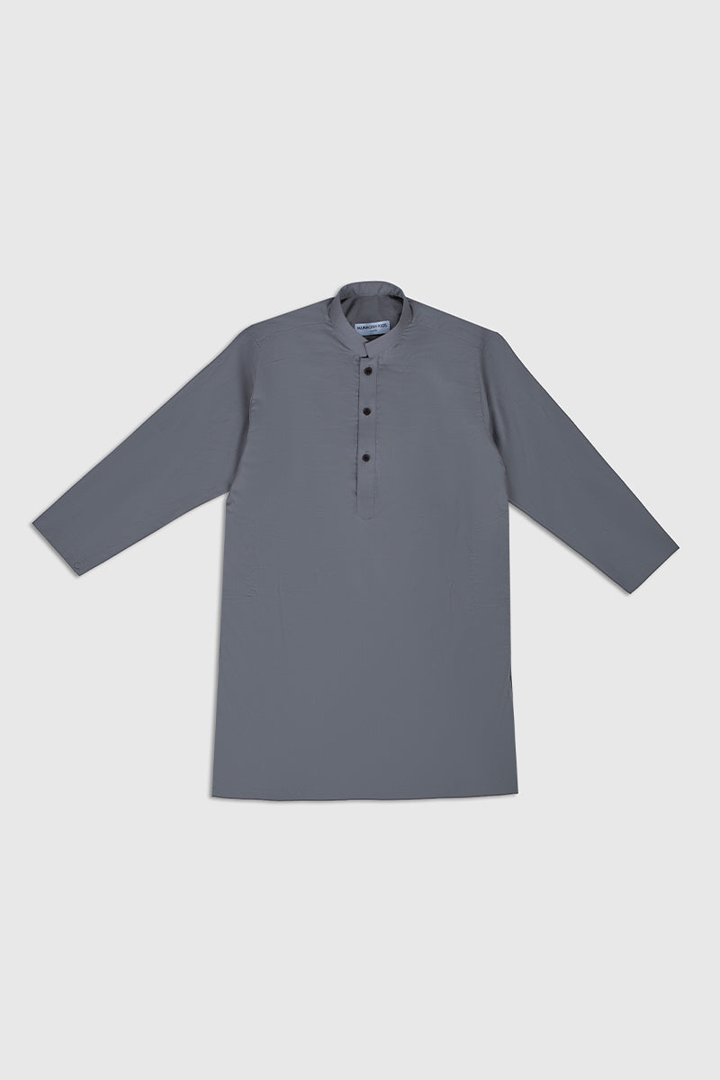 Light Grey Soft Cotton Kurta Trouser - Kids
