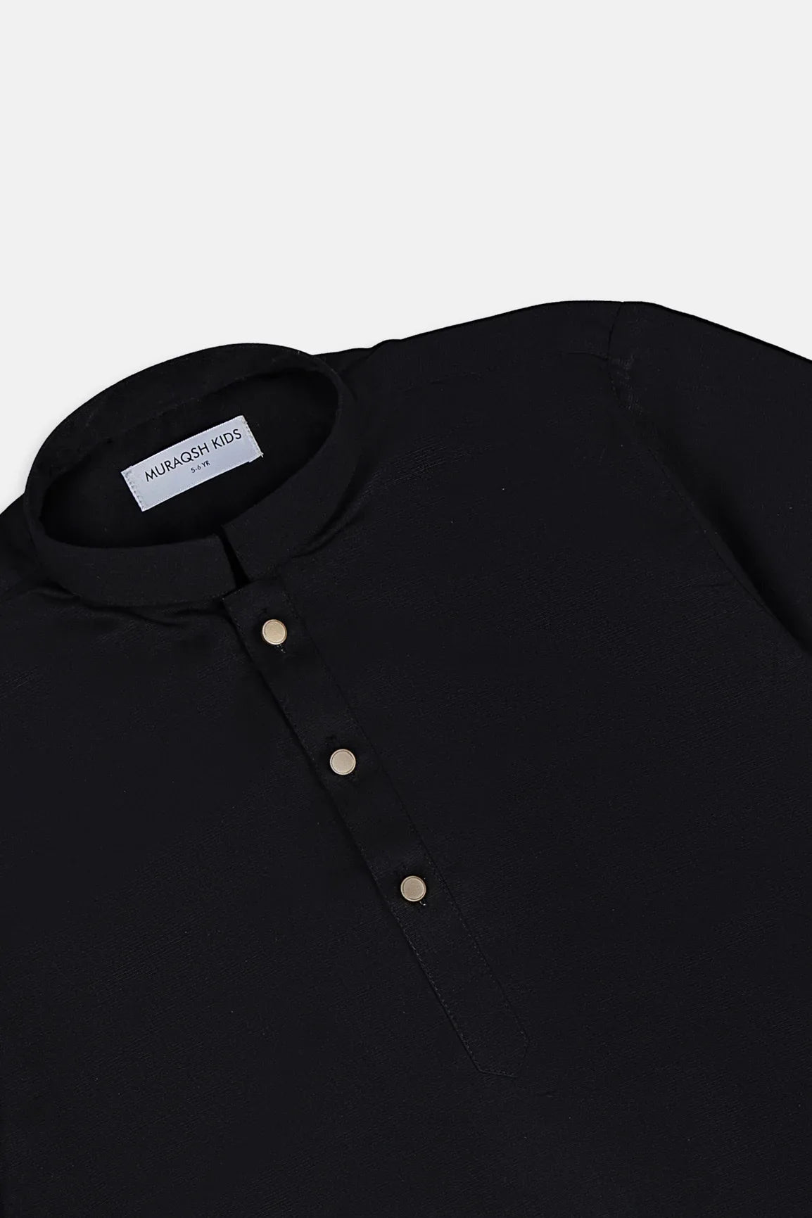 Black Cotton Kurta with White Trouser - Kids - Muraqsh -- Kidswear