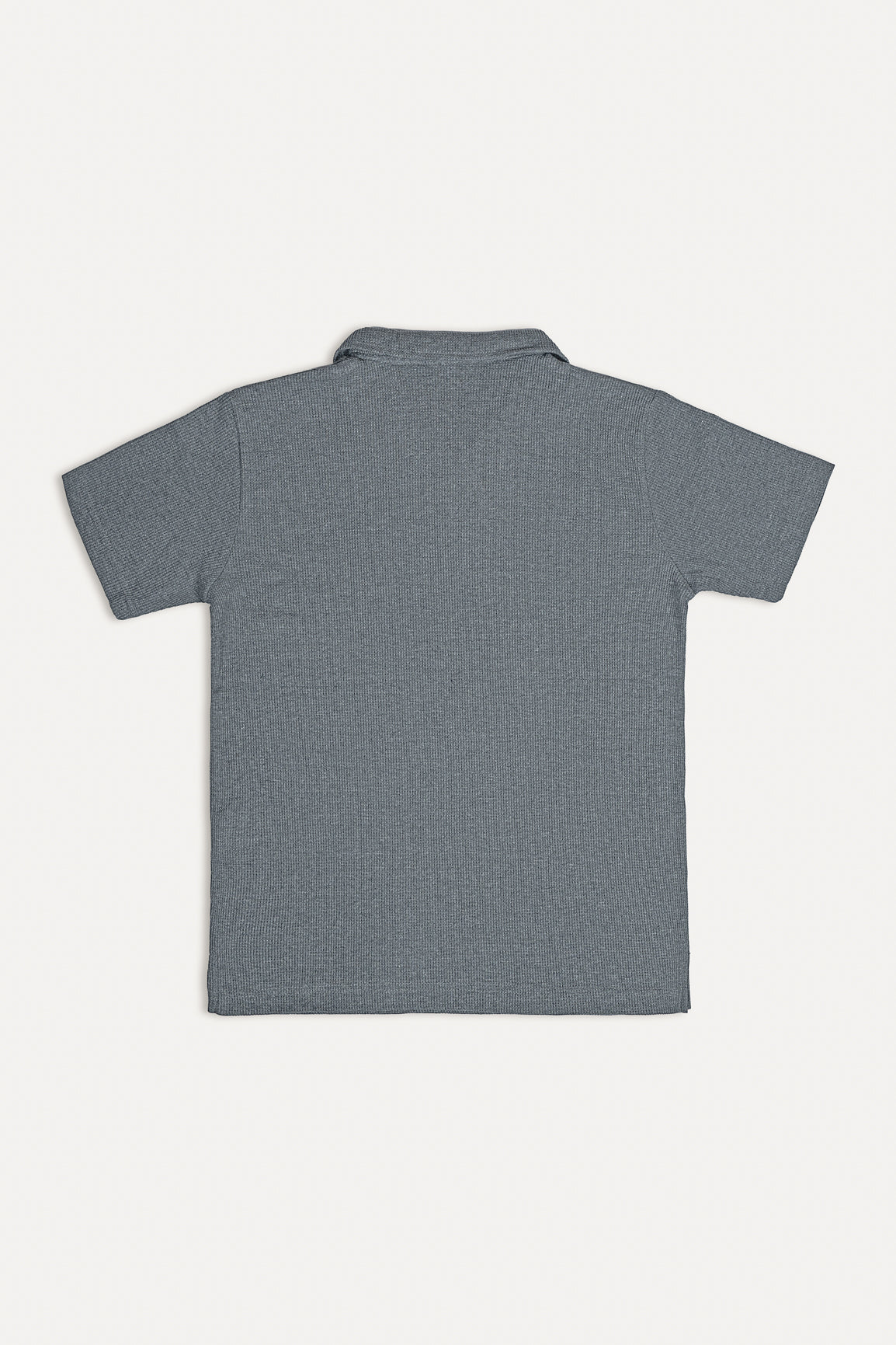 Light Grey Waffle Revere Polo - Men