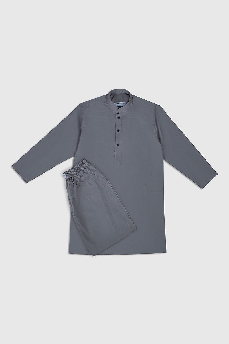 Light Grey Soft Cotton Kurta Trouser - Kids