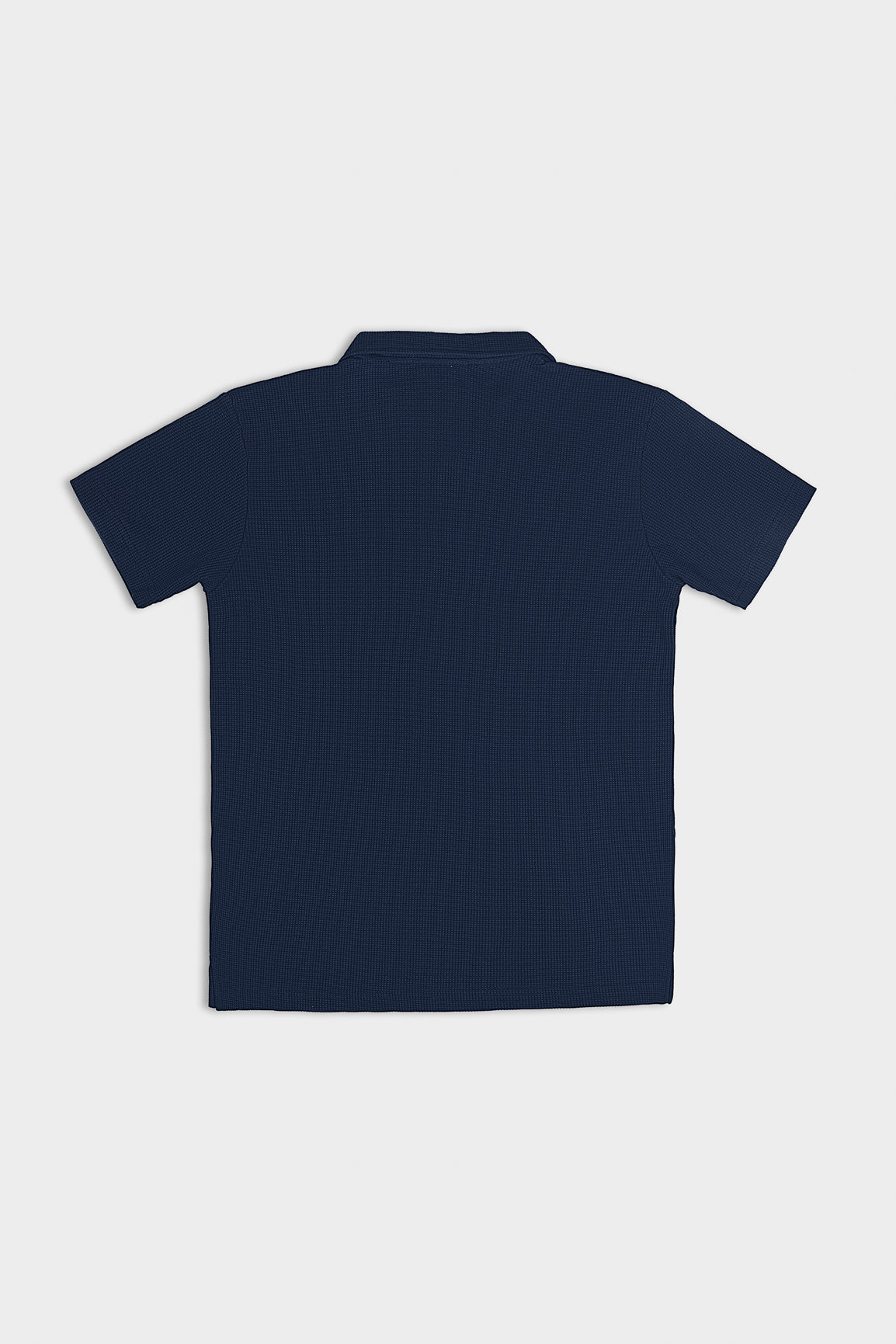 Navy Blue Waffle Revere Polo - Men