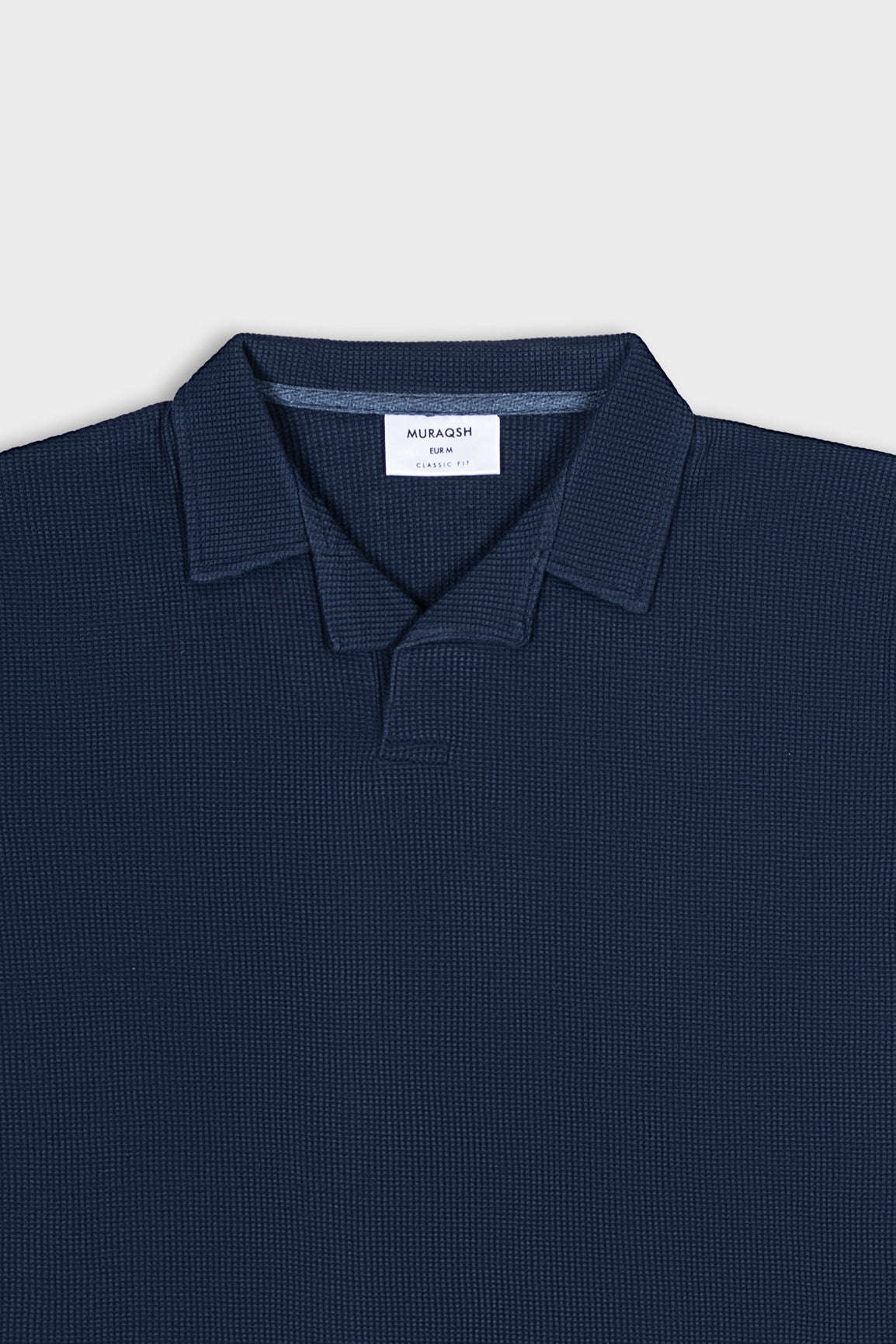 Navy Blue Waffle Revere Polo - Men