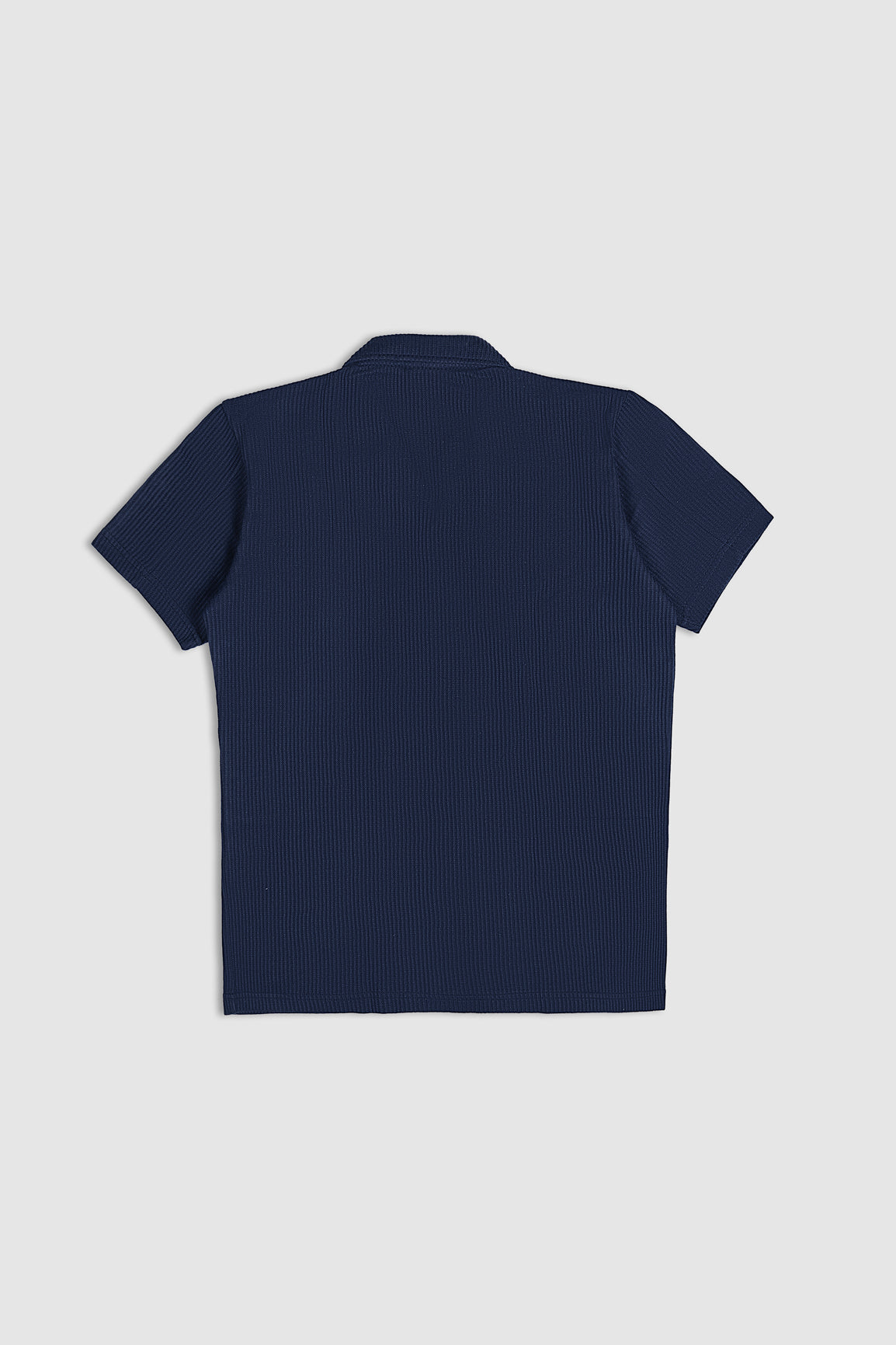 Navy Blue Drop Needle Revere Button Down