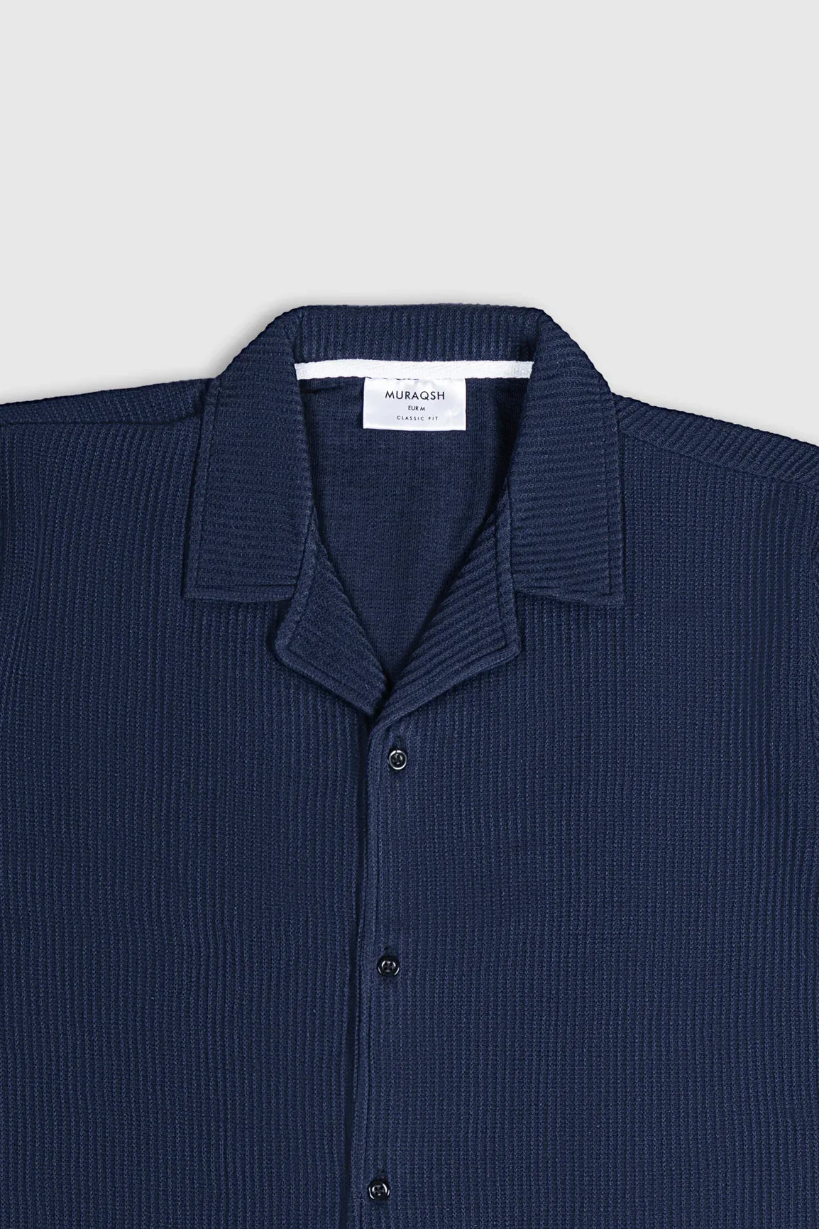 Navy Blue Drop Needle Revere Button Down - Muraqsh -- Men Western