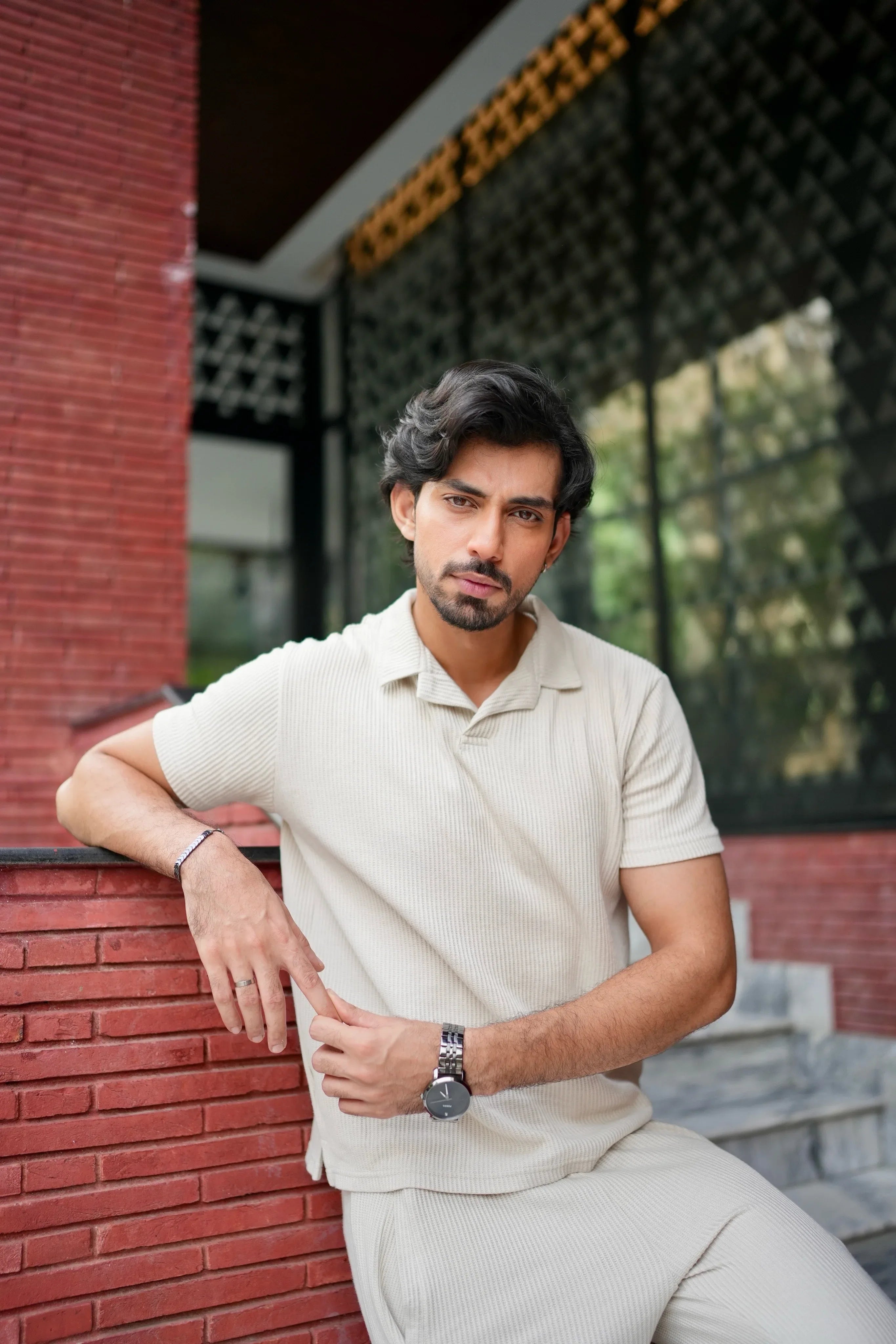 Off White Drop Needle Coord Set - 2PC - Men - Muraqsh -- Men Western