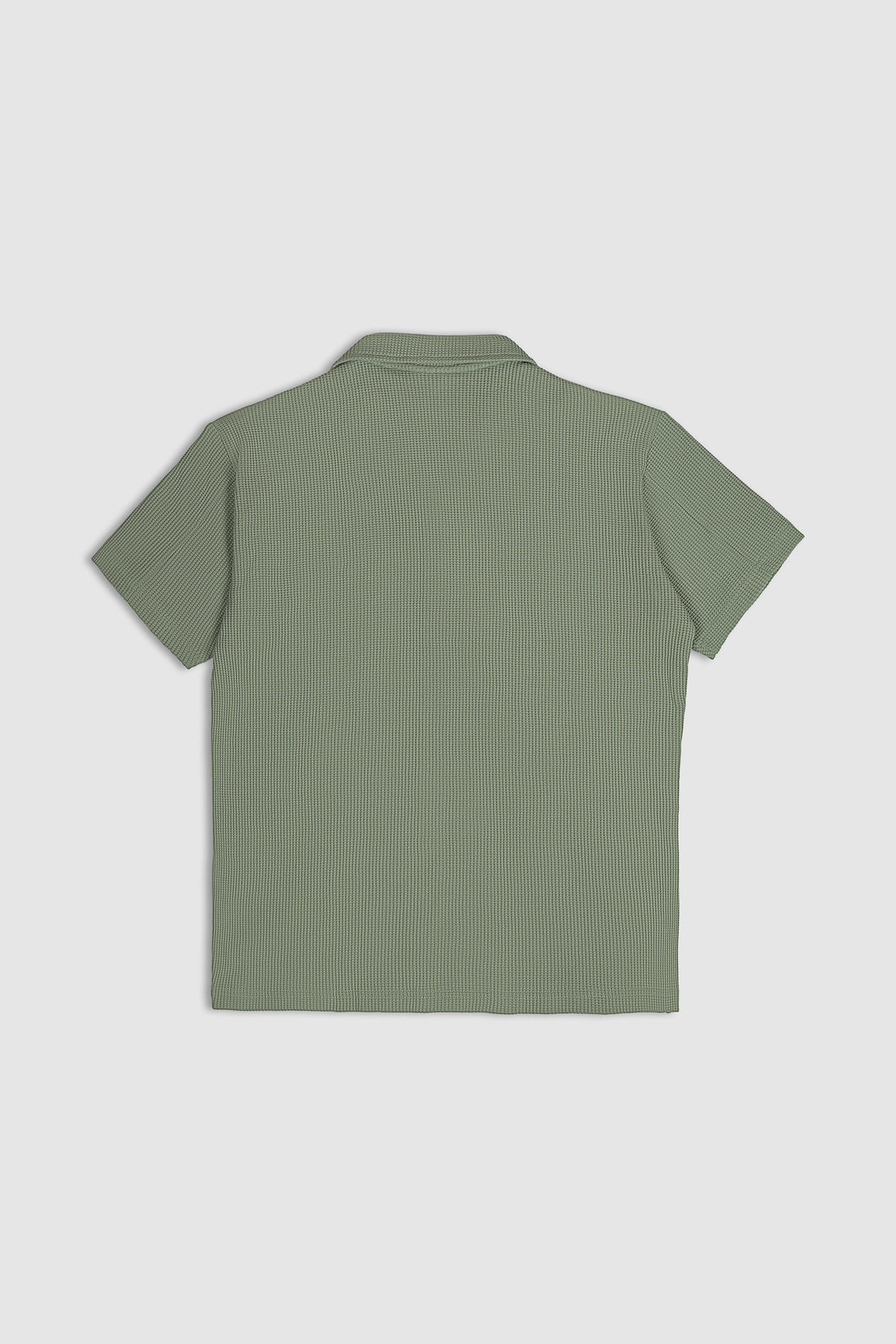Mint Waffle Textured Revere Button Down