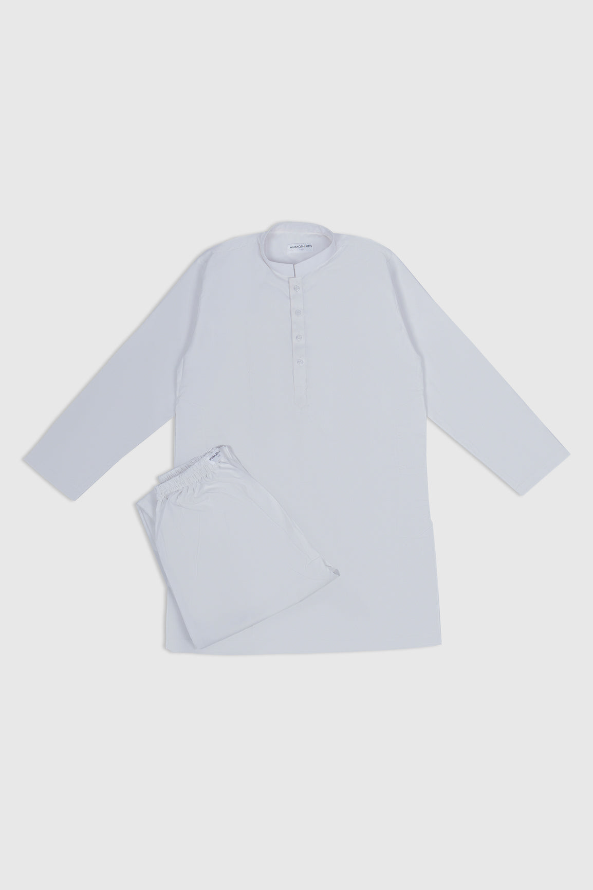 Off White Blended Kurta Trouser - Kids