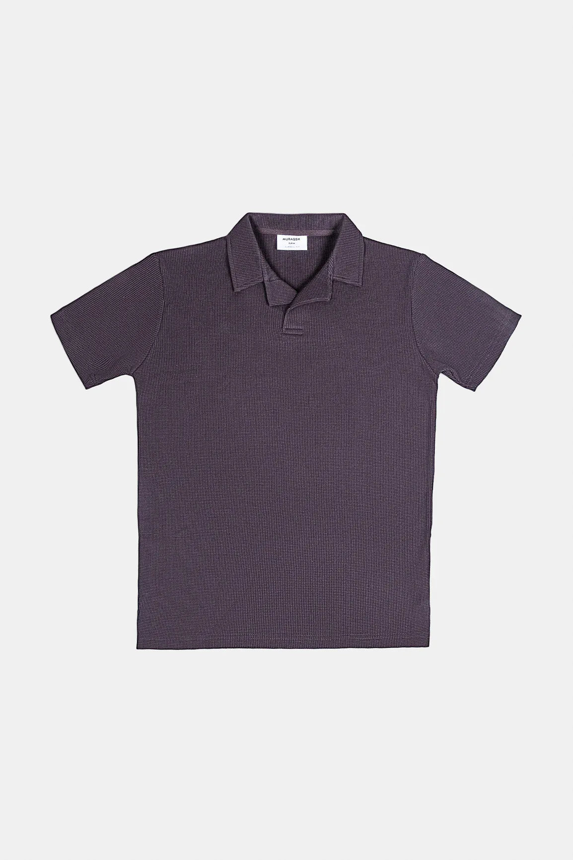 Dark Brown Waffle Revere Polo - Men - Muraqsh -- Men Western