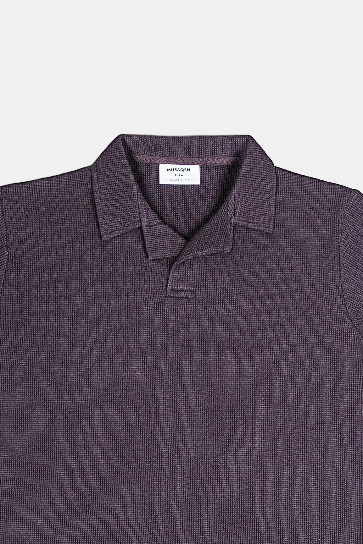 Dark Brown Waffle Revere Polo - Men - Muraqsh -- Men Western