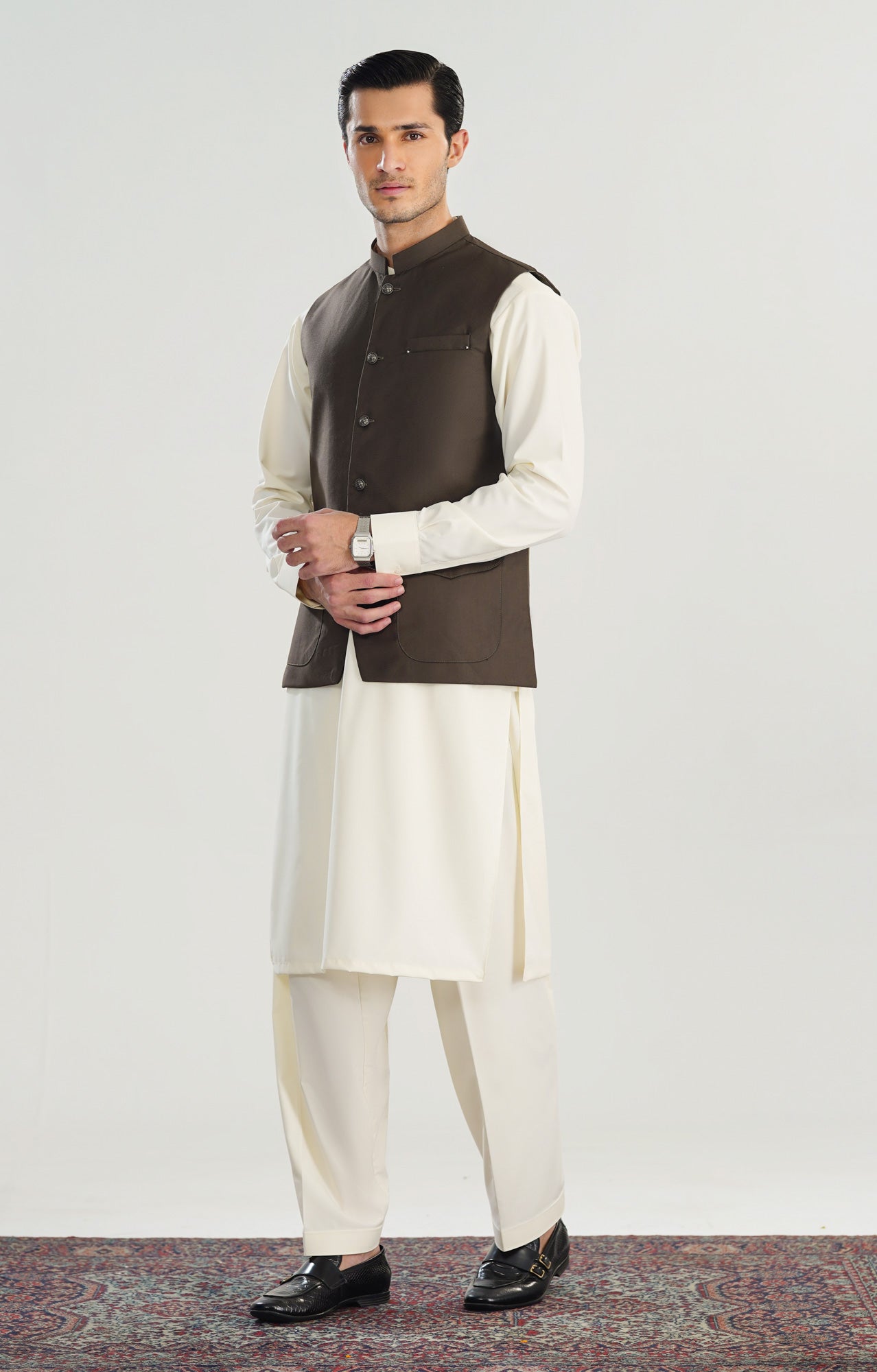 Taupe Suiting Waistcoat - Straigth Cut - Men