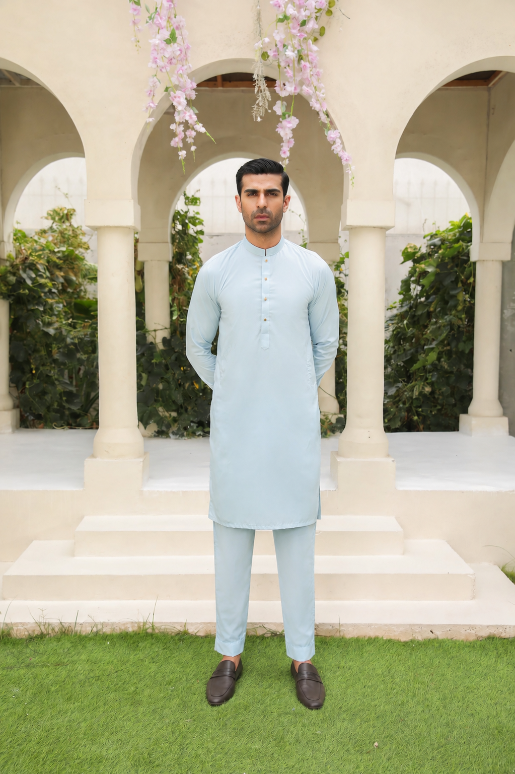 Sky Blue Kurta Trouser - Men