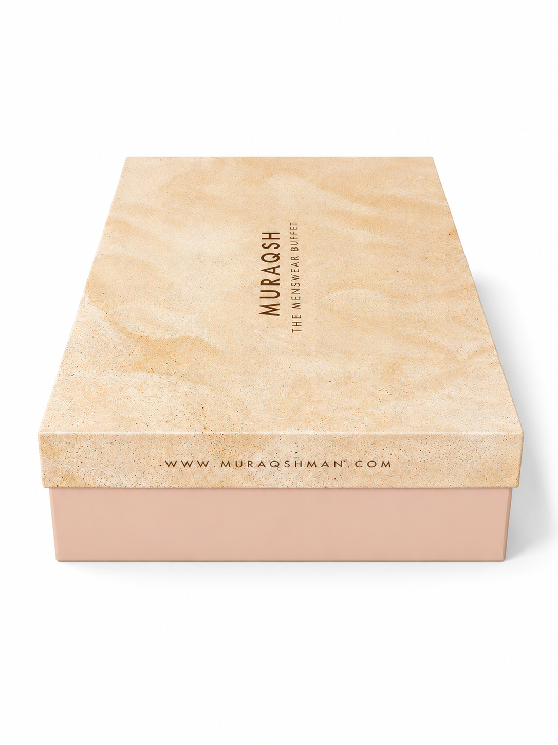 Premium Gift Box - Textured Lift-Off Box in Beige Pink