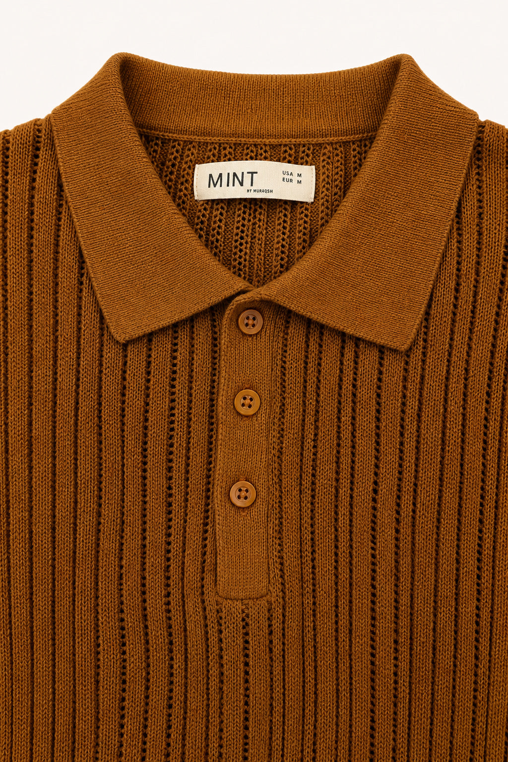 Caramel Heritage Rib Knit Polo