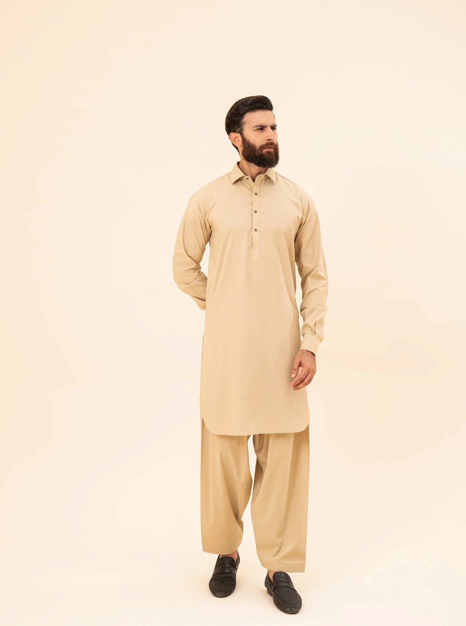 Ivory French Collar Kameez Shalwar - Men - Muraqsh -- Menswear