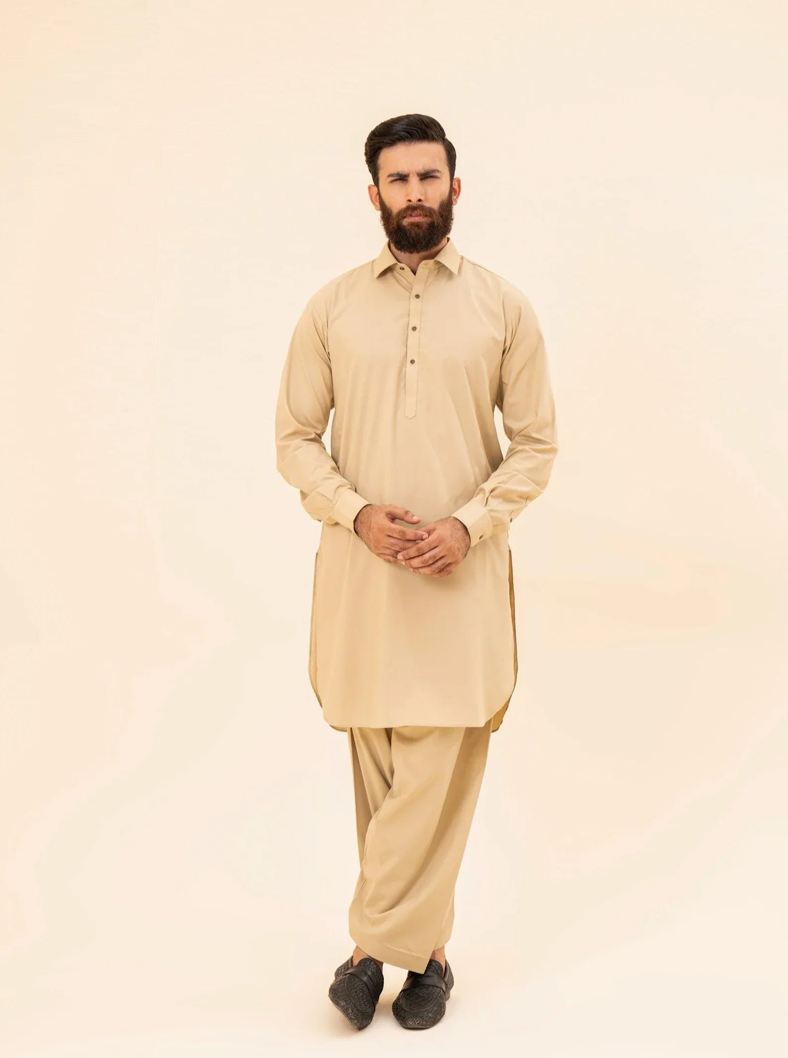 Ivory French Collar Kameez Shalwar - Men - Muraqsh -- Menswear