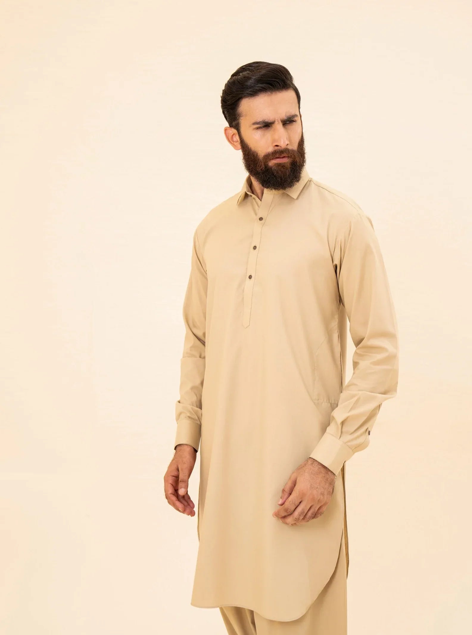 Ivory French Collar Kameez Shalwar Men