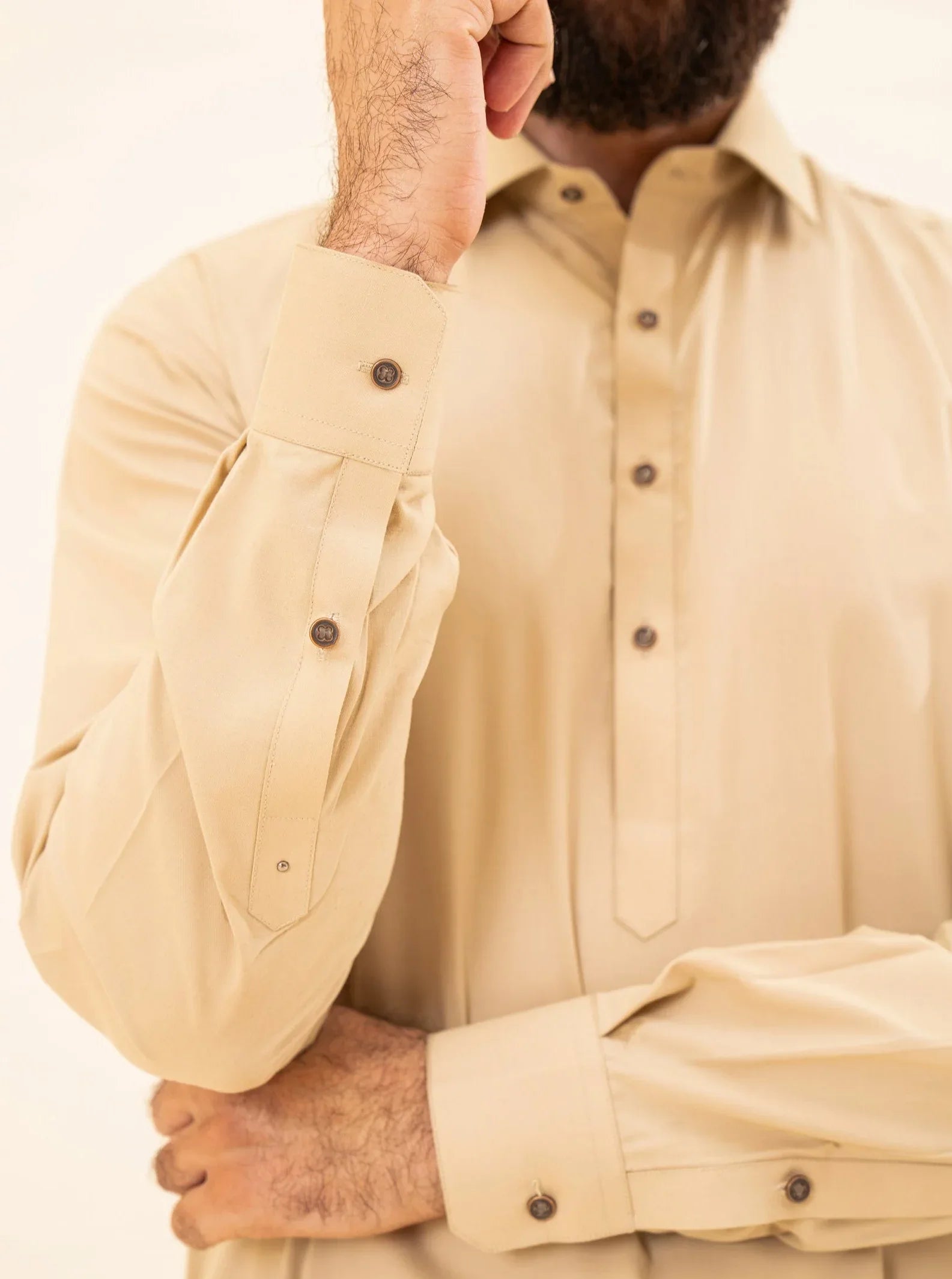 Ivory French Collar Kameez Shalwar - Men - Muraqsh -- Menswear