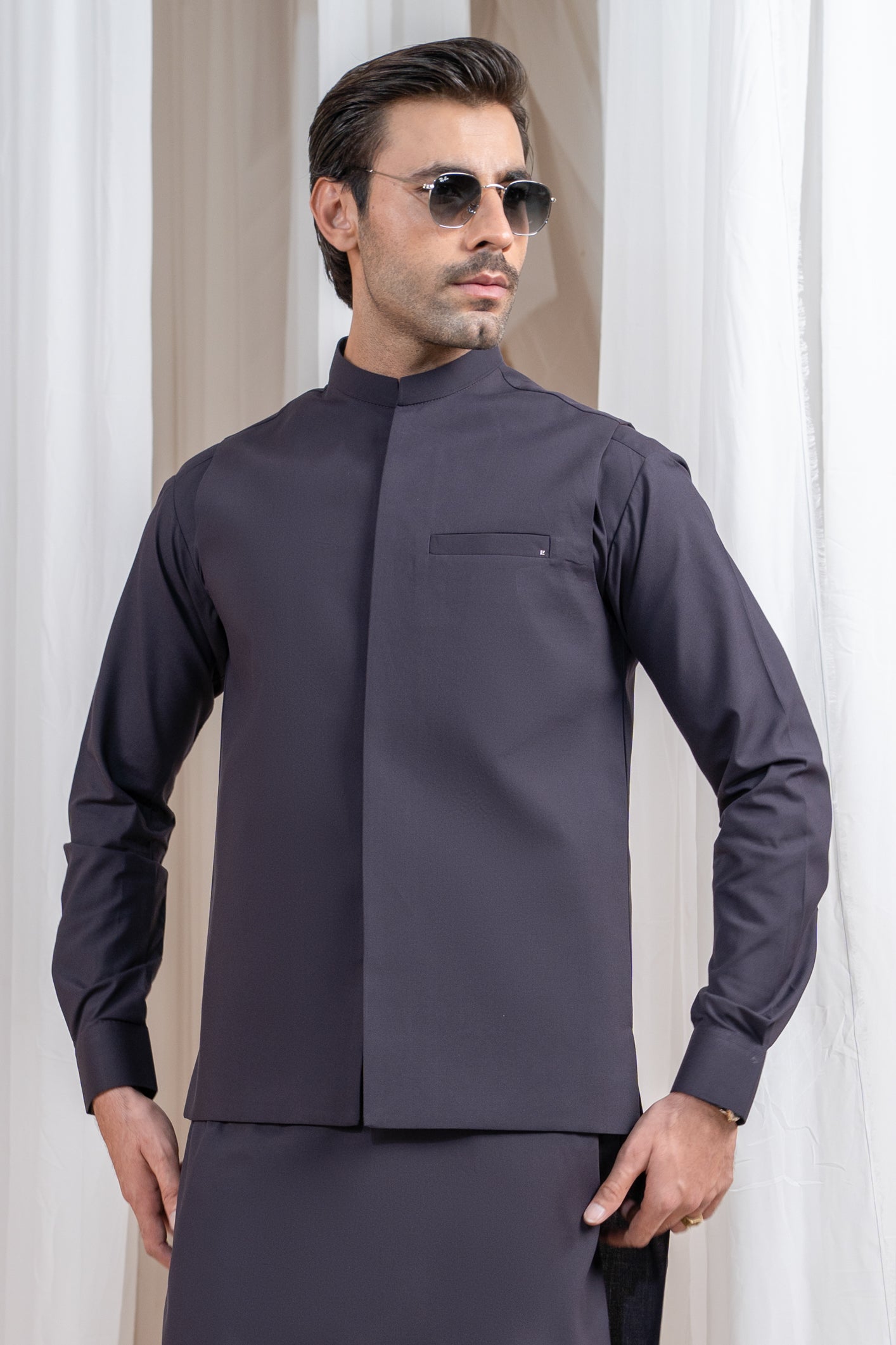 Deep Burgundy Luxury Blended Waistcoat - Straigth Cut -Men