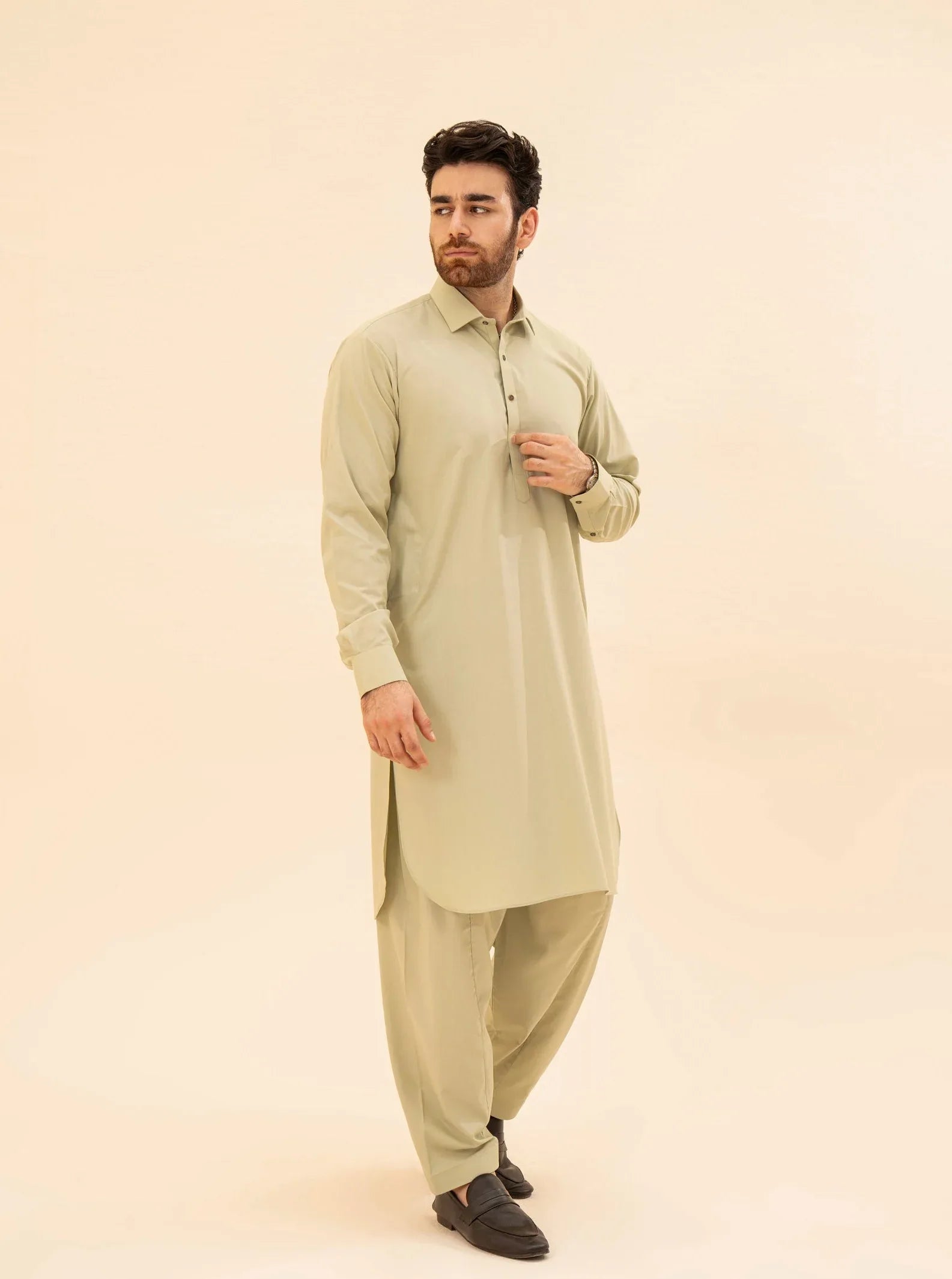 Mint French Collar Kameez Shalwar - Men - Muraqsh -- Menswear