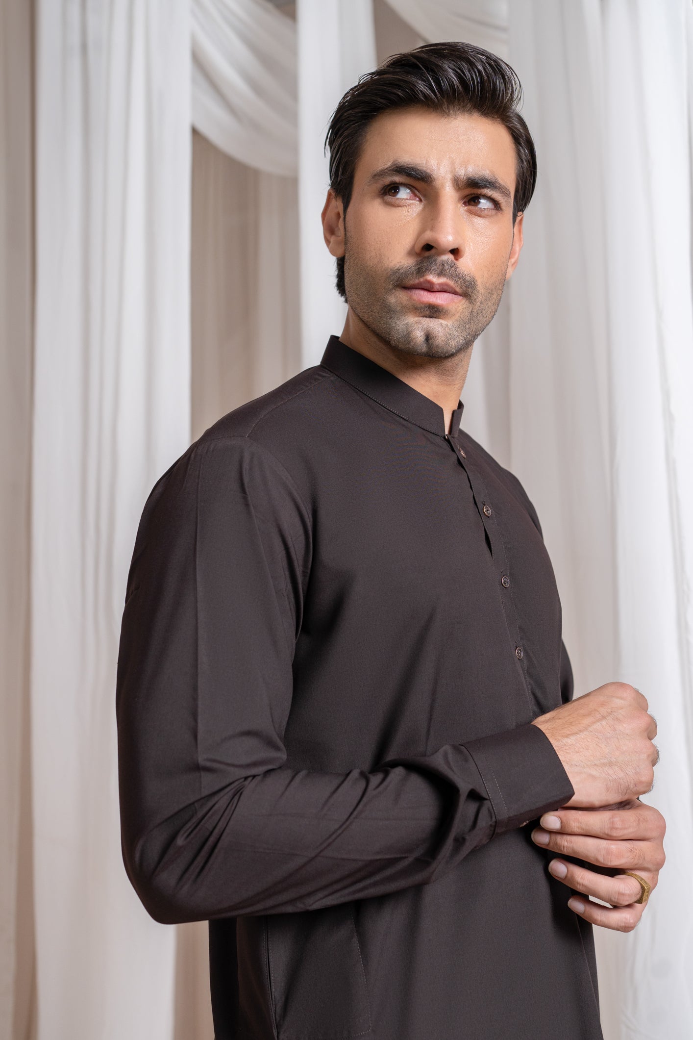 dark brown kameez shalwar