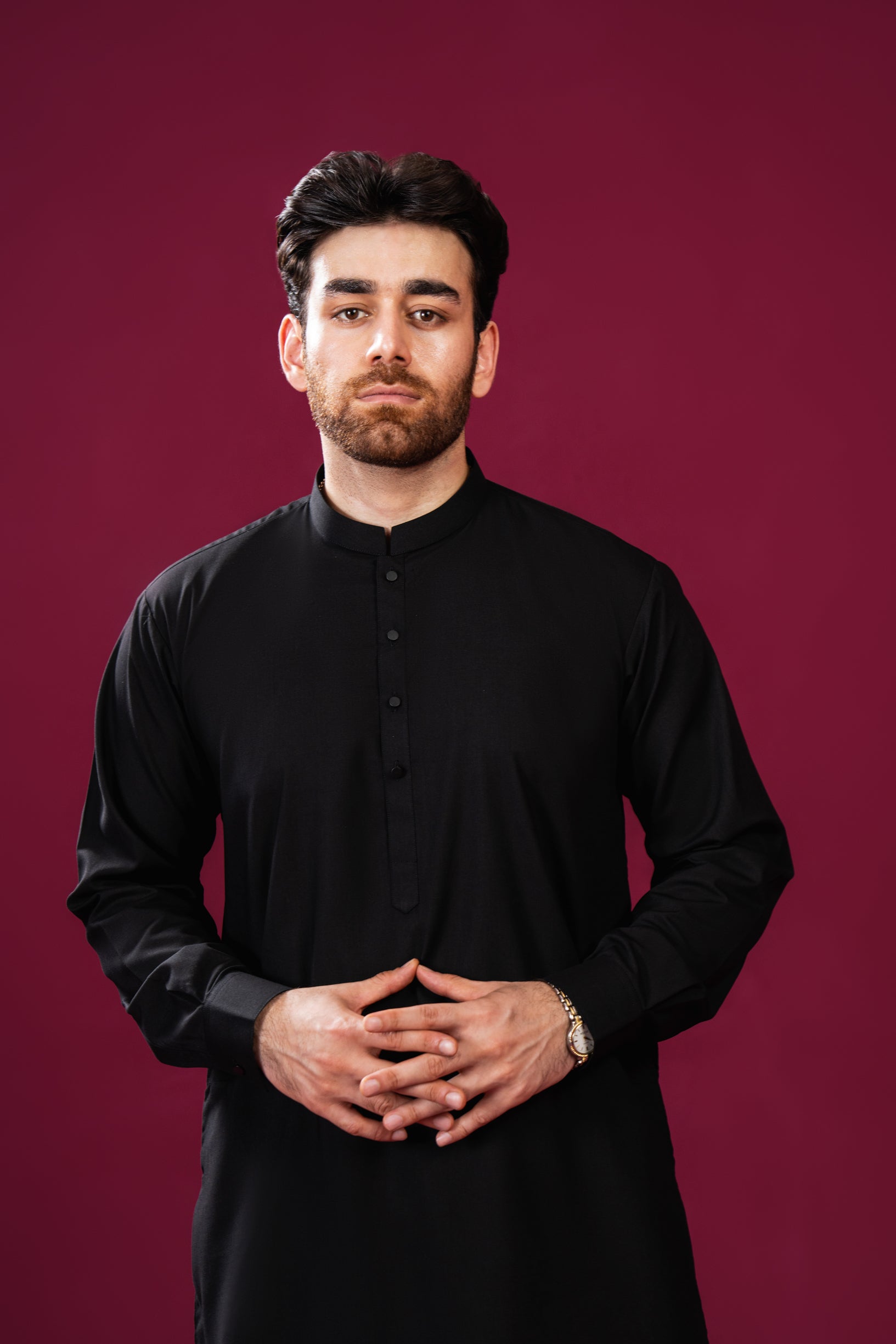 Crow Black Kurta Trouser/Shalwar - Men