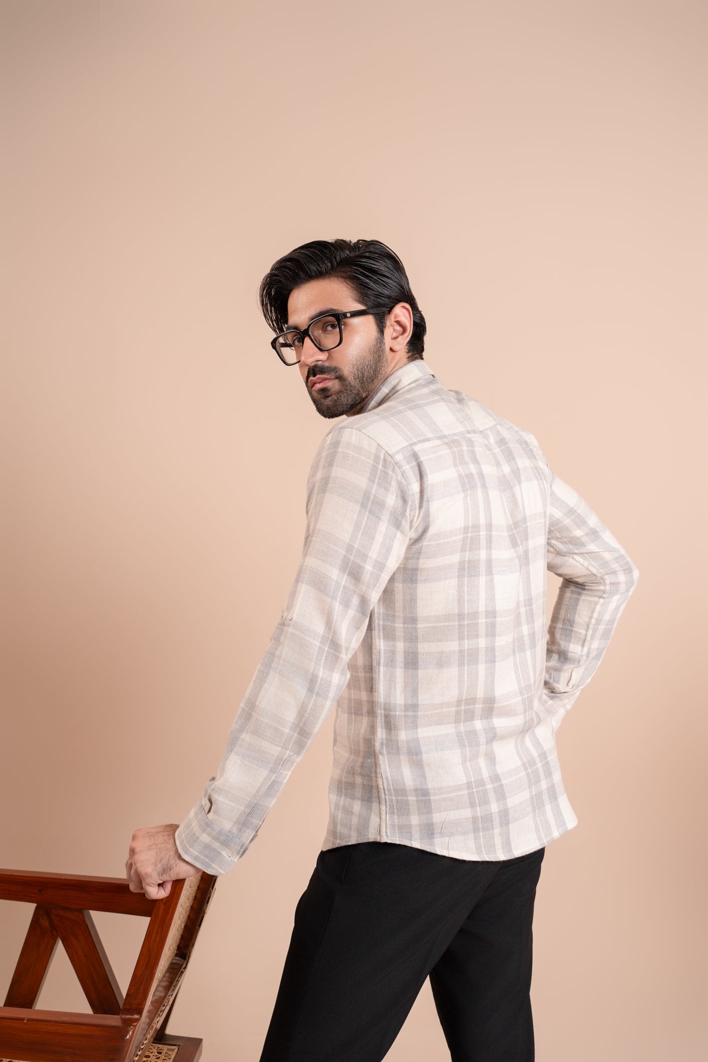 Off White Flannel Casual Shirt - Men - Men