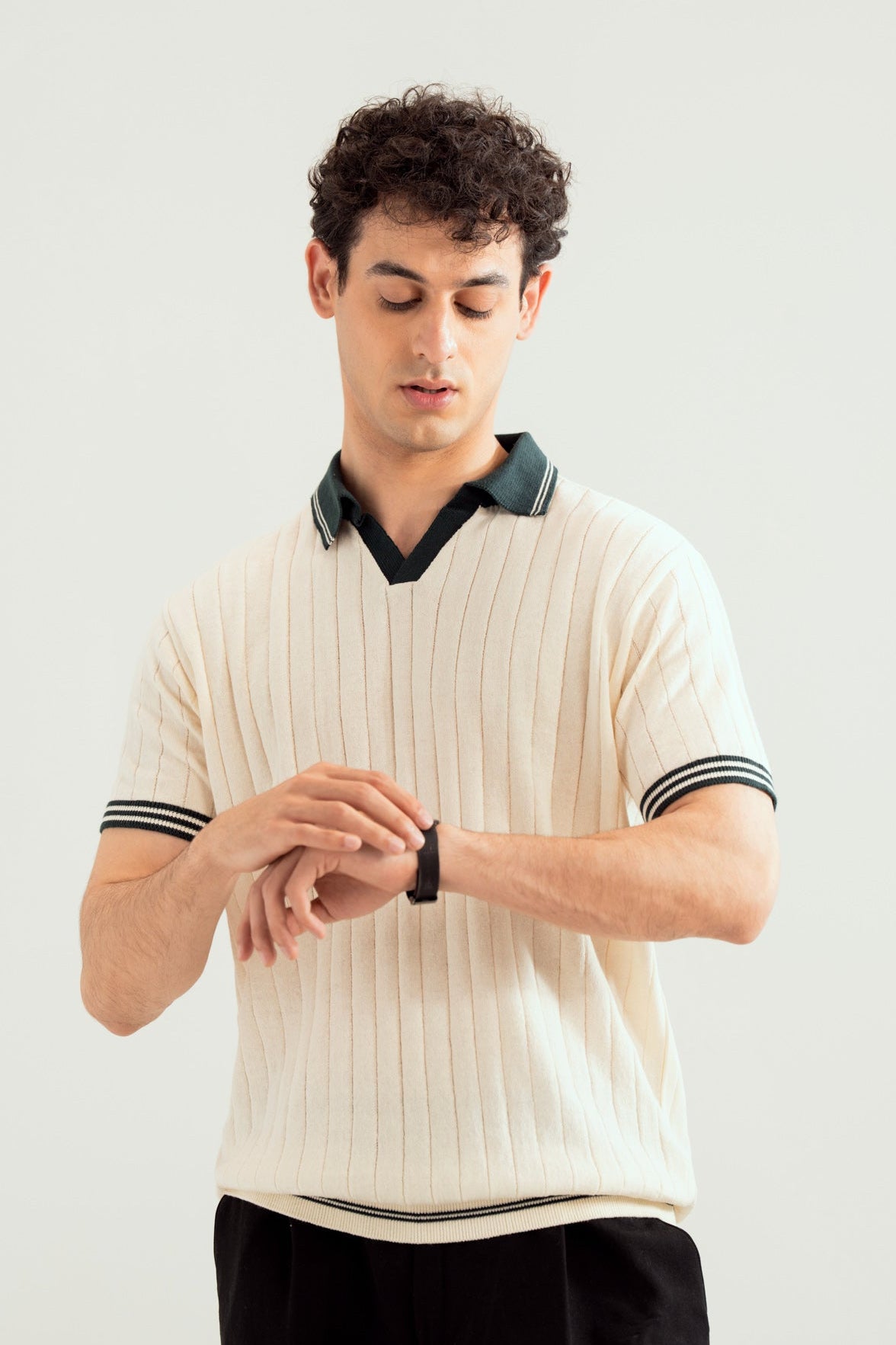 White Heritage Knitted Polo - Men